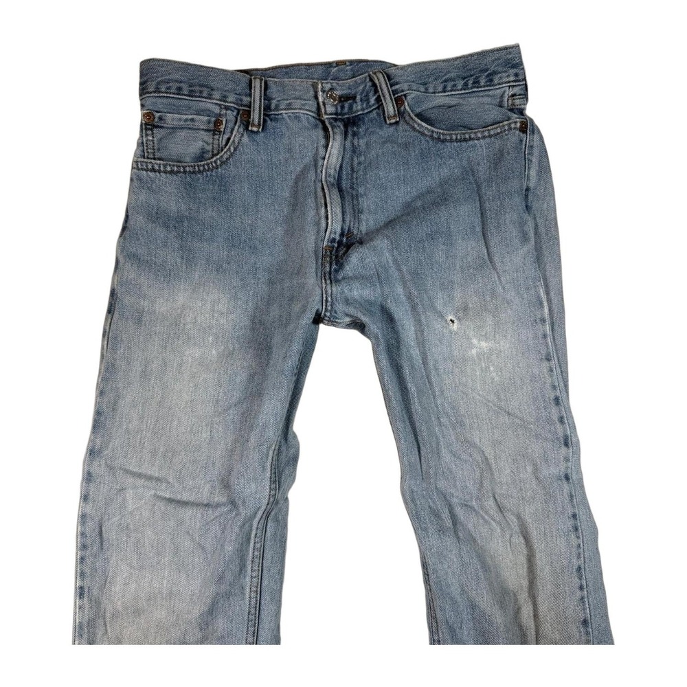 Levi's 505 Straight Fit Light Wash Denim Jeans Mens 33x34 Blue